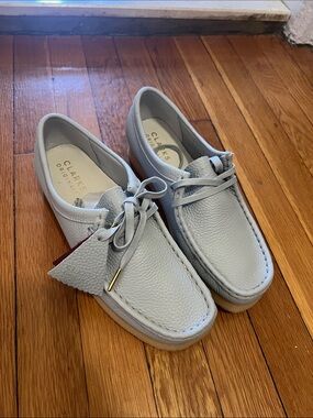 Clarks Originals Light Blue Leather Wallabee Loafers